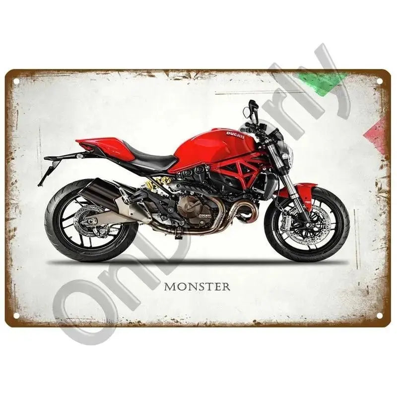 Plaque décorative métallique DUCATI - Le Pratique du Motard
