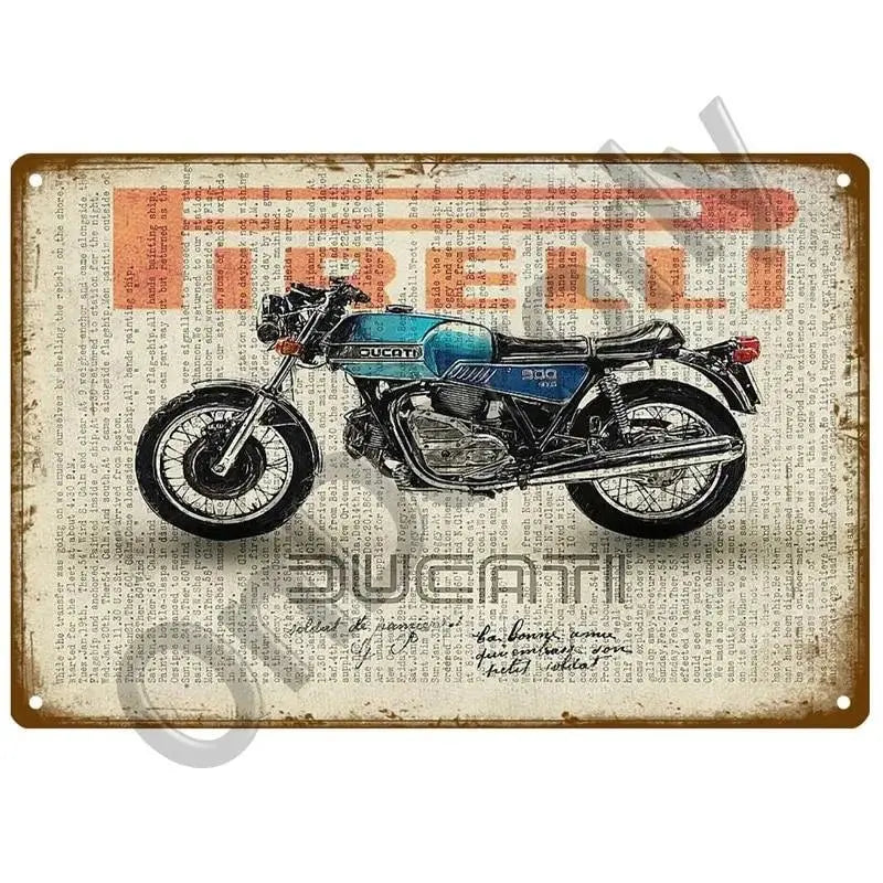 Plaque décorative métallique DUCATI - Le Pratique du Motard