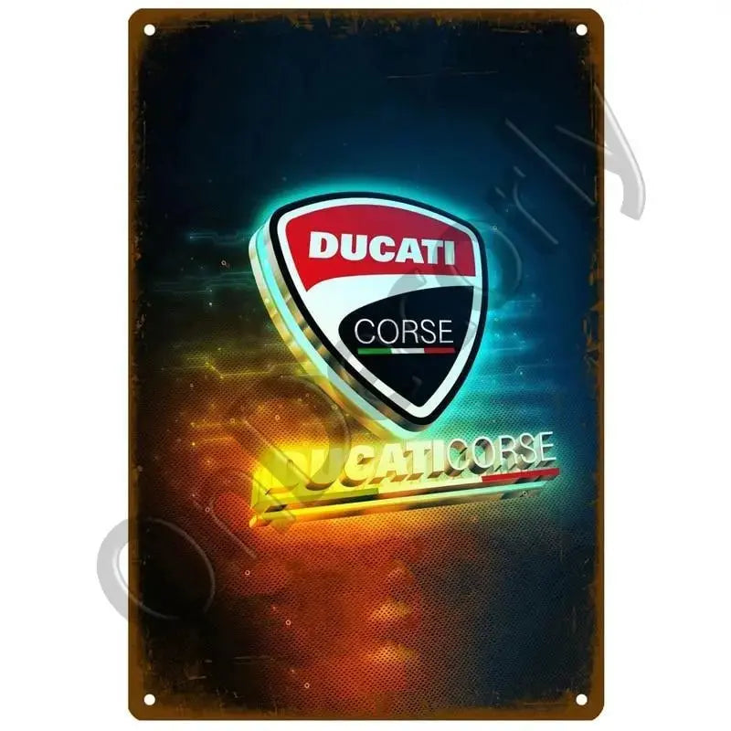 Plaque décorative métallique DUCATI - Le Pratique du Motard