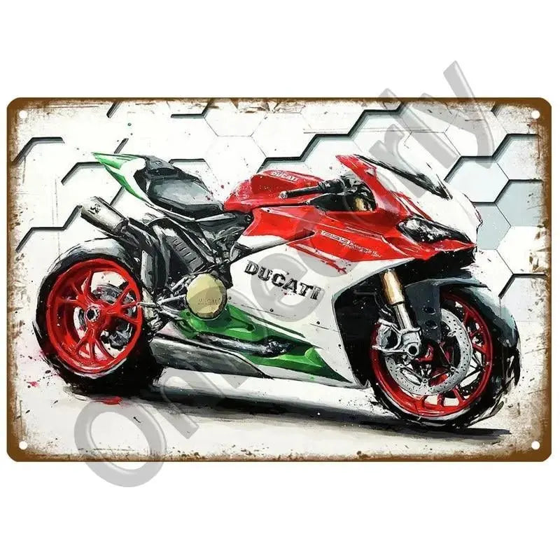 Plaque décorative métallique DUCATI - Le Pratique du Motard