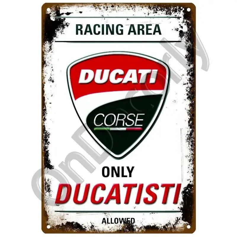 Plaque décorative métallique DUCATI - Le Pratique du Motard