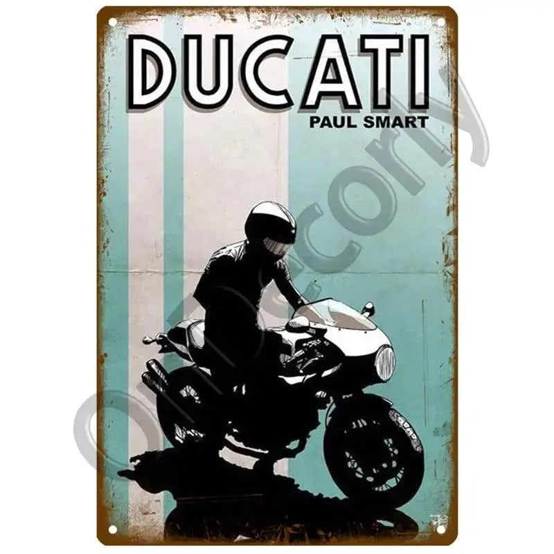 Plaque décorative métallique DUCATI - Le Pratique du Motard