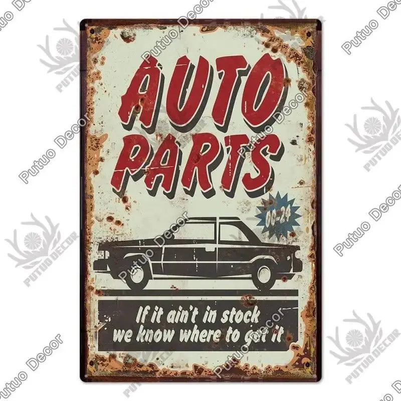 Plaque décorative métallique Garage - Le Pratique du Motard