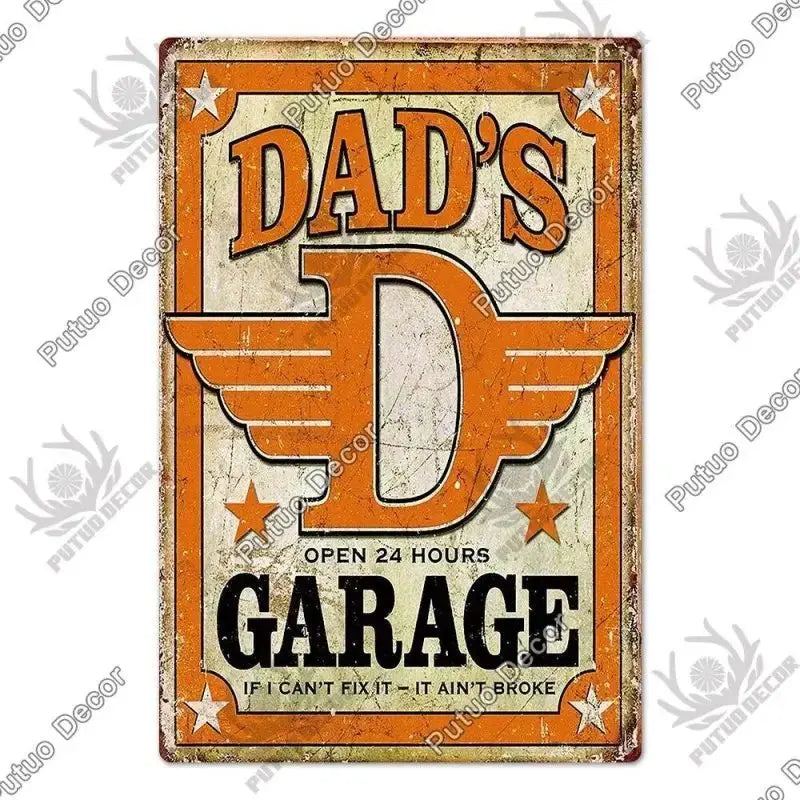 Plaque décorative métallique Garage - Le Pratique du Motard
