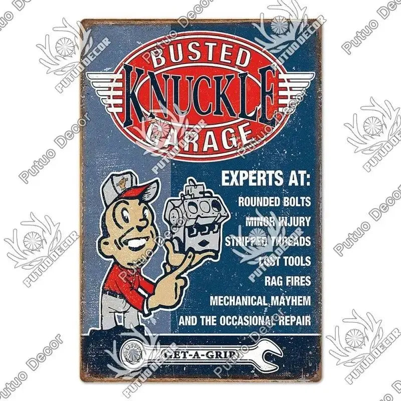 Plaque décorative métallique Garage - Le Pratique du Motard