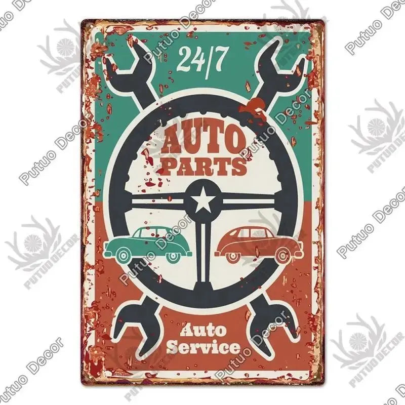 Plaque décorative métallique Garage - Le Pratique du Motard