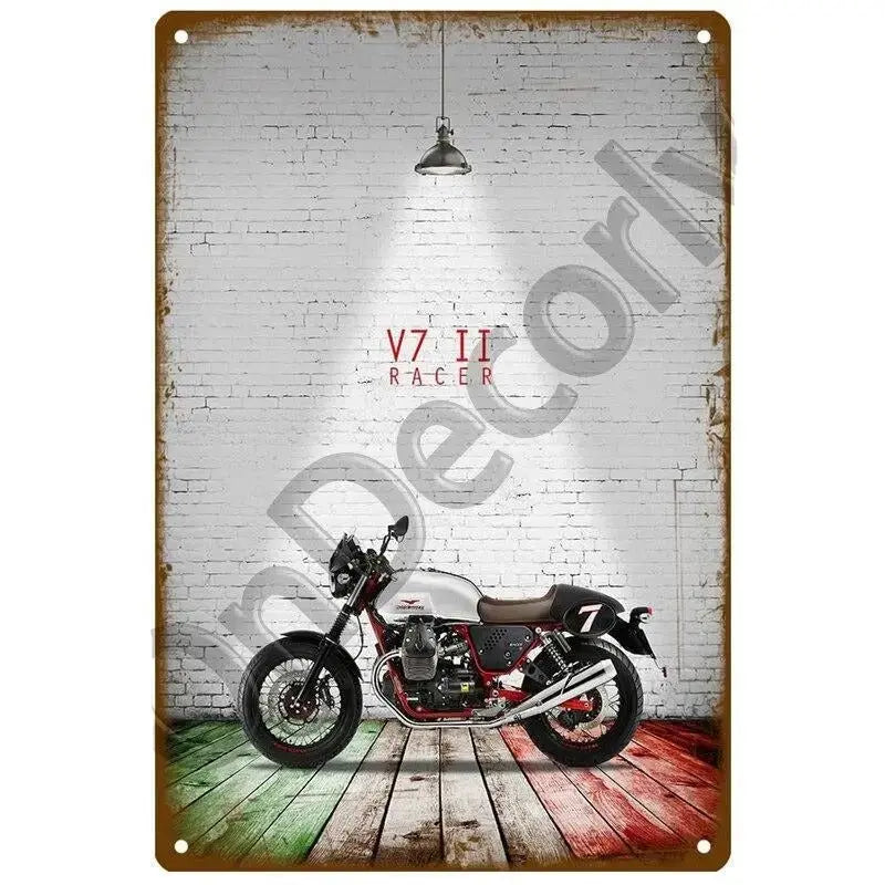 Plaque décorative métallique Moto Guzzi - Le Pratique du Motard