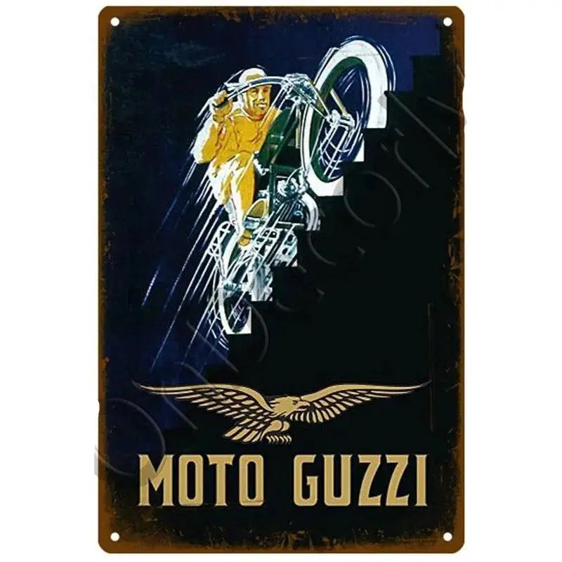 Plaque décorative métallique Moto Guzzi - Le Pratique du Motard