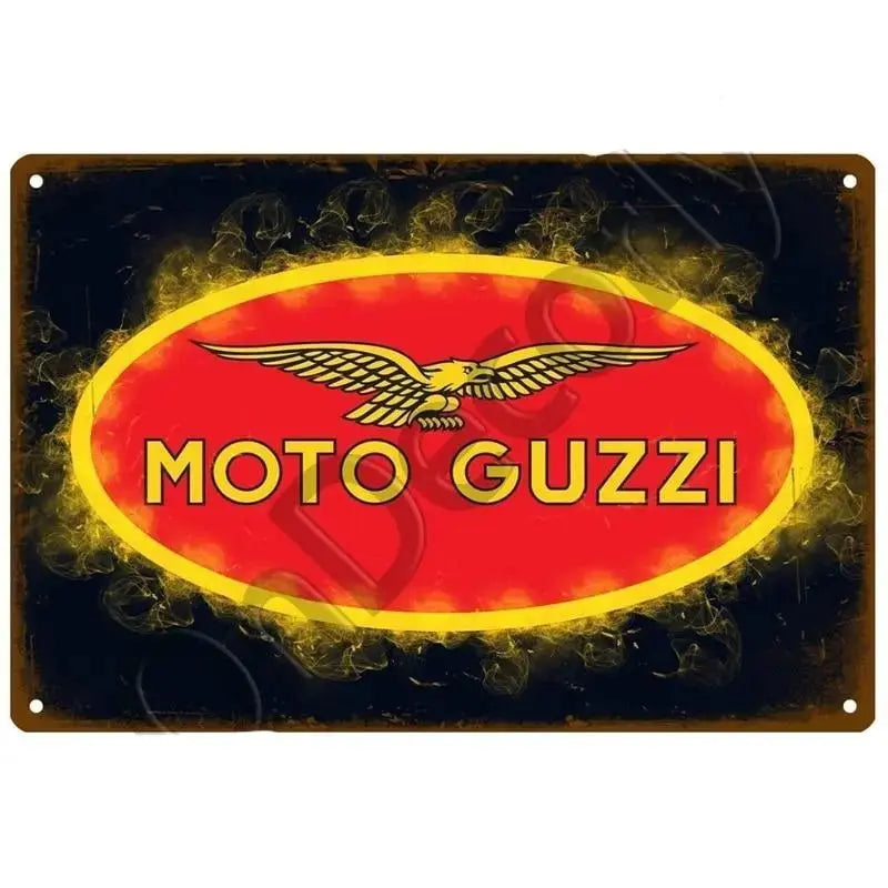 Plaque décorative métallique Moto Guzzi - Le Pratique du Motard