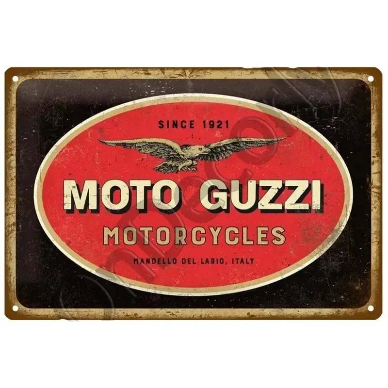 Plaque décorative métallique Moto Guzzi - Le Pratique du Motard