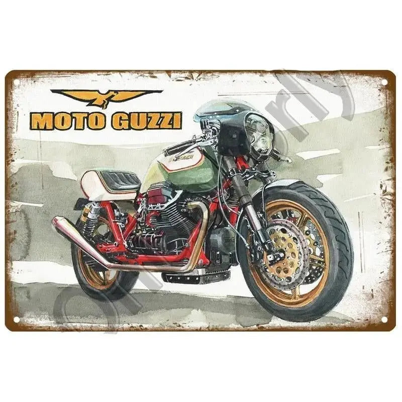 Plaque décorative métallique Moto Guzzi - Le Pratique du Motard