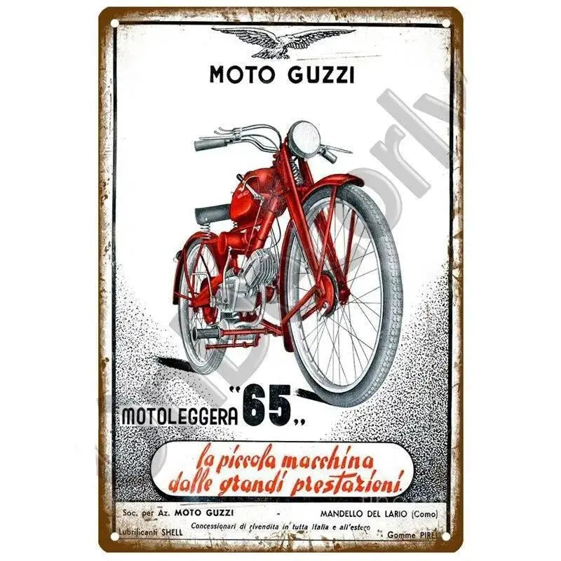 Plaque décorative métallique Moto Guzzi - Le Pratique du Motard