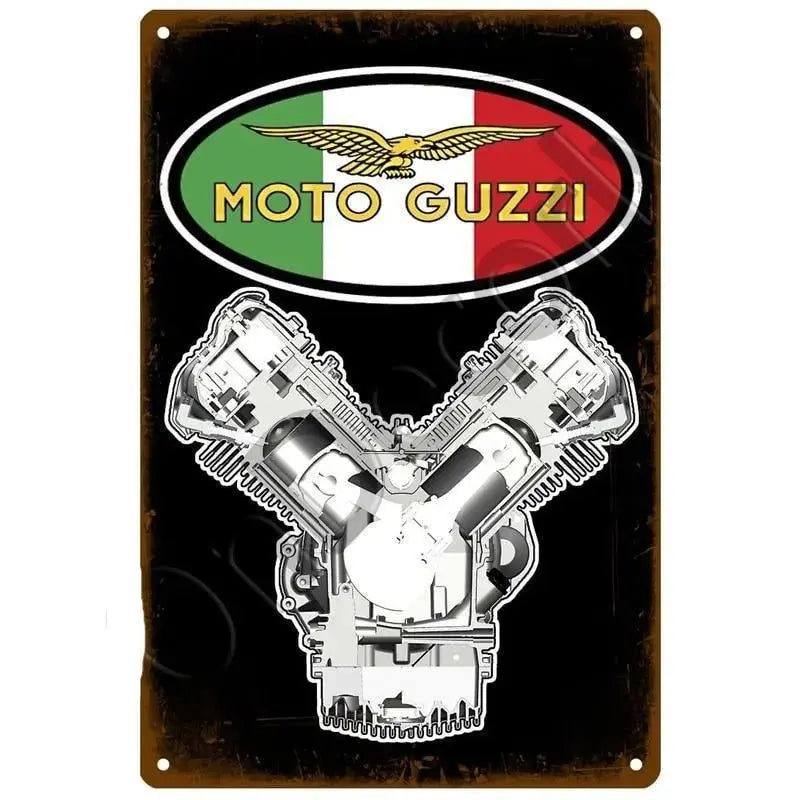 Plaque décorative métallique Moto Guzzi - Le Pratique du Motard