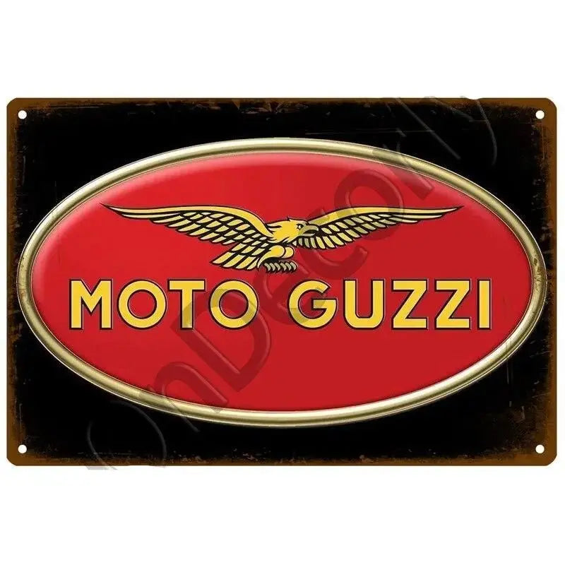 Plaque décorative métallique Moto Guzzi - Le Pratique du Motard