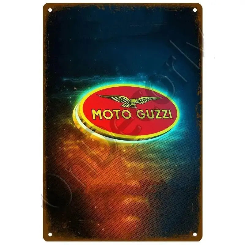 Plaque décorative métallique Moto Guzzi - Le Pratique du Motard