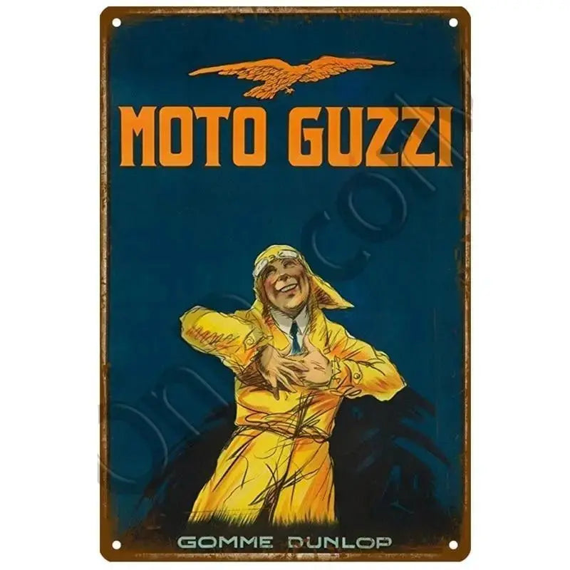 Plaque décorative métallique Moto Guzzi - Le Pratique du Motard