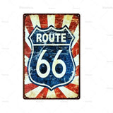 Plaque décorative métallique Route 66 - Le Pratique du Motard