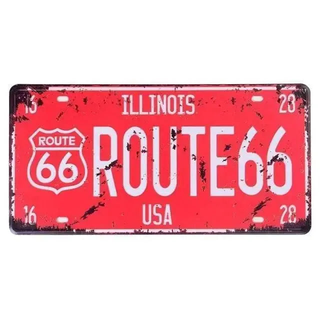 Plaque immatriculation Américain Vintage - Le Pratique du Motard