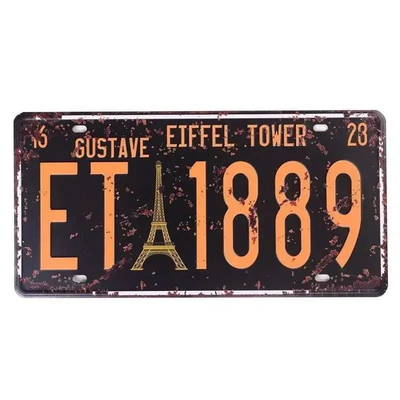 Plaque immatriculation Américain Vintage - Le Pratique du Motard