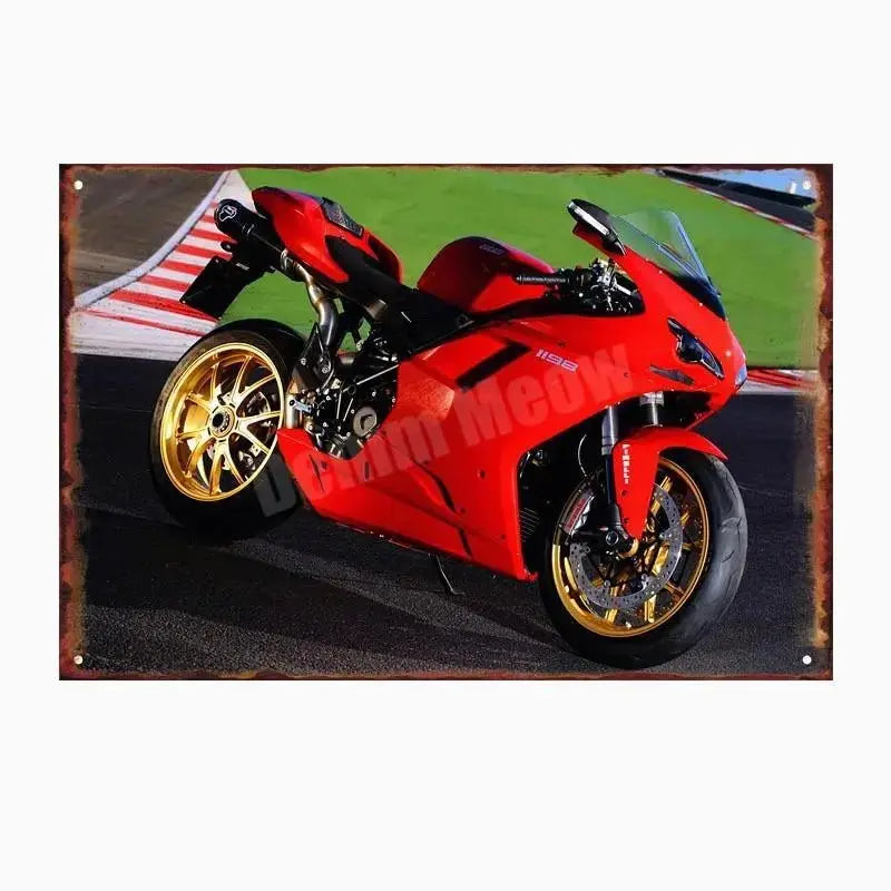 Plaque métalique décorative DUCATI CORSE - Le Pratique du Motard