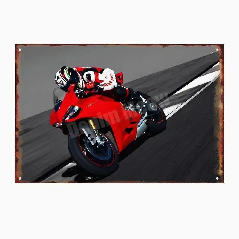 Plaque métalique décorative DUCATI CORSE - Le Pratique du Motard