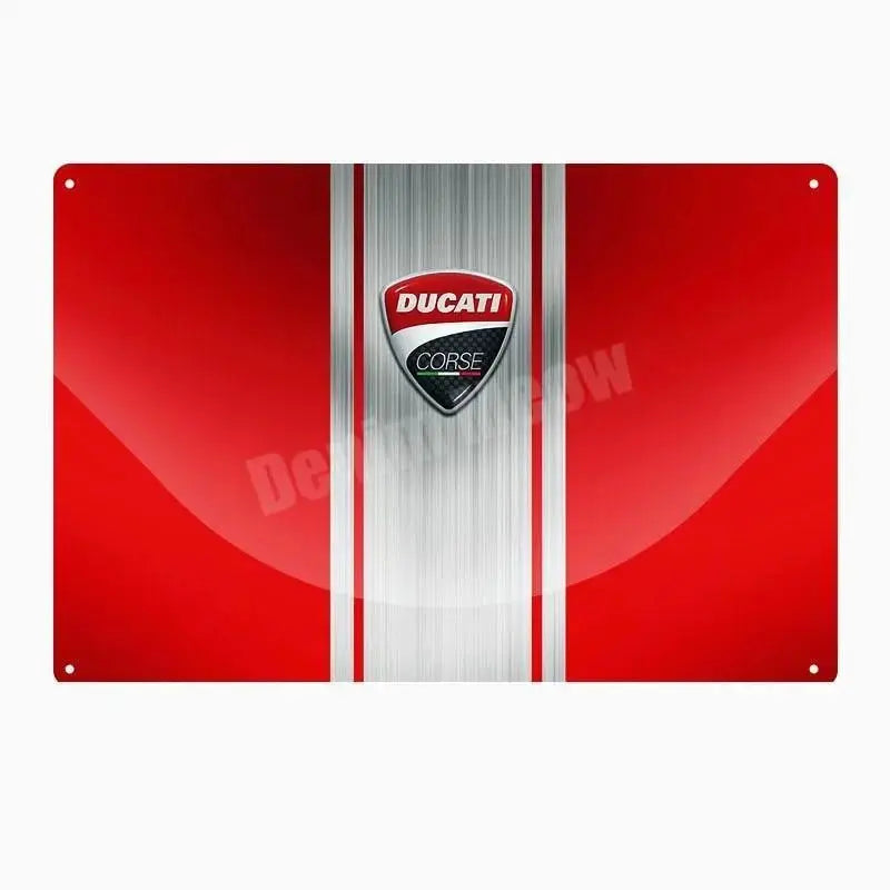 Plaque métalique décorative DUCATI CORSE - Le Pratique du Motard