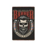 Plaque métallique décorative "BARBER SCHOOL" - Le Pratique du Motard