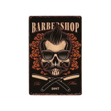 Plaque métallique décorative "BARBER SCHOOL" - Le Pratique du Motard