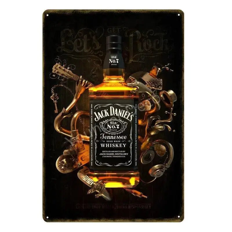 Plaque métallique décorative "Jack Daniel'S" - Le Pratique du Motard
