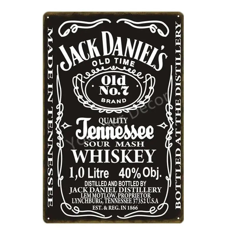 Plaque métallique décorative "Jack Daniel'S" - Le Pratique du Motard