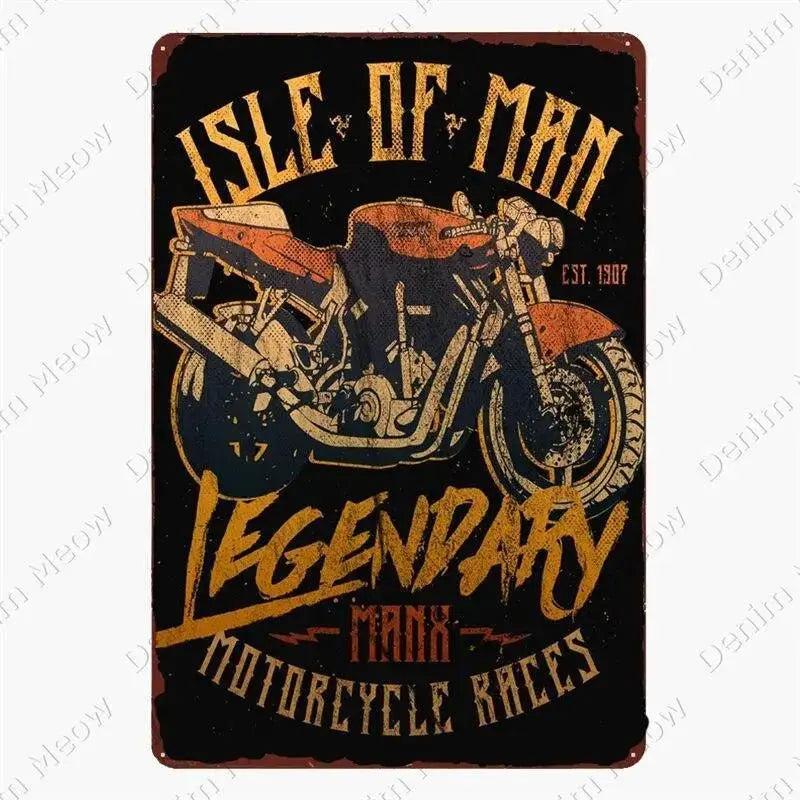 Plaque métallique décorative "Moto Garage" - Le Pratique du Motard