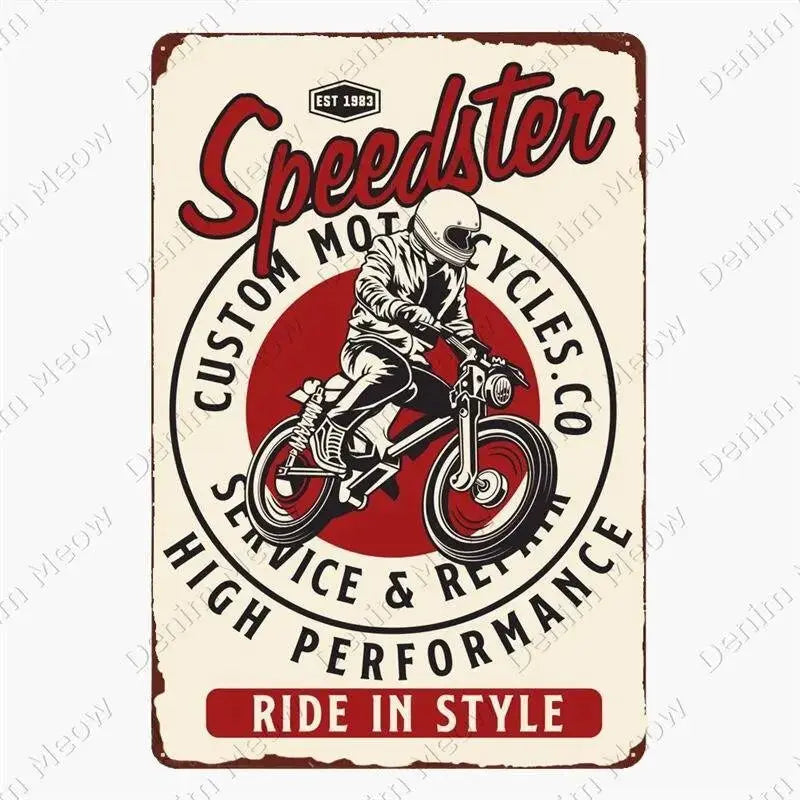 Plaque métallique décorative "Moto Garage" - Le Pratique du Motard