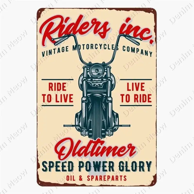 Plaque métallique décorative "Moto Garage" - Le Pratique du Motard