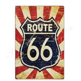 Plaque métallique décorative ROUTE66 - Le Pratique du Motard