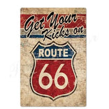 Plaque métallique décorative ROUTE66 - Le Pratique du Motard