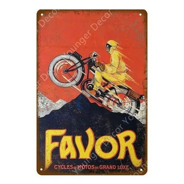 Plaque métallique "Vieille moto" - Le Pratique du Motard