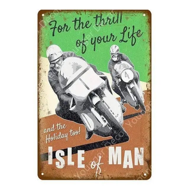 Plaque métallique "Vieille moto" - Le Pratique du Motard