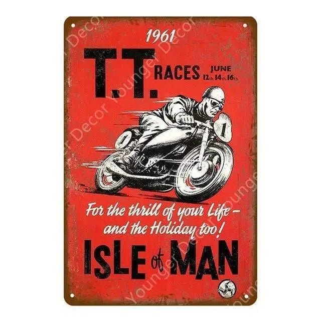 Plaque métallique "Vieille moto" - Le Pratique du Motard
