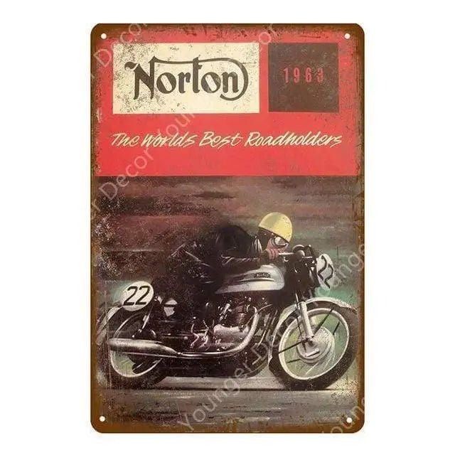Plaque métallique "Vieille moto" - Le Pratique du Motard