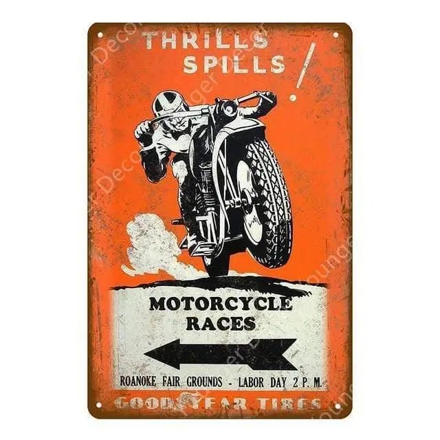 Plaque métallique "Vieille moto" - Le Pratique du Motard