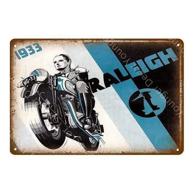 Plaque métallique "Vieille moto" - Le Pratique du Motard