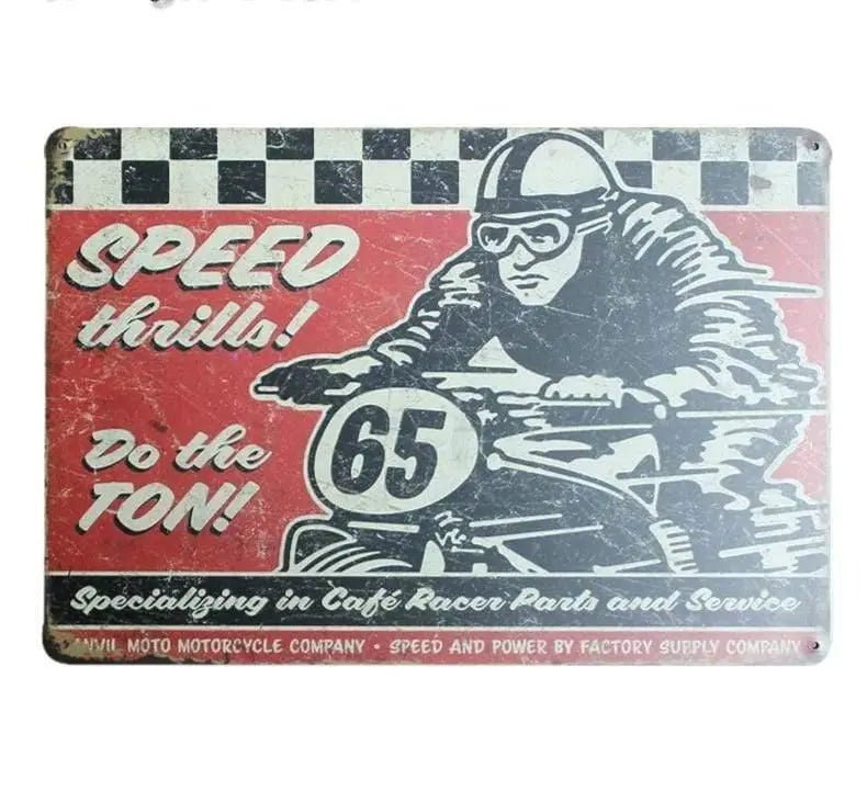 Plaques Métalliques Rétro Vintage - Le Pratique du Motard