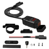Prise USB moto Fast Charge + Voltmeter - Le Pratique du Motard