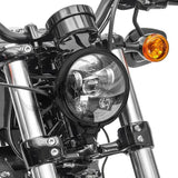 Projecteur LED moto 5,75 pouces avec Adaptateur H4-H13 compatible avec Harley Davidson noir Le Pratique du Motard