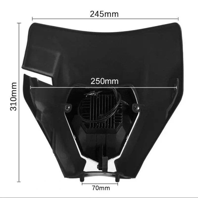 Projecteur LED moto + plaque / carenage Universel pour Enduro XDure GK2 noir Le Pratique du Motard