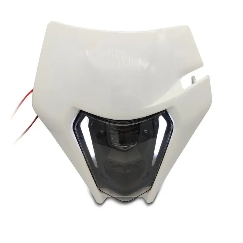 Projecteur LED moto + plaque Enduro Offroad blanc Le Pratique du Motard