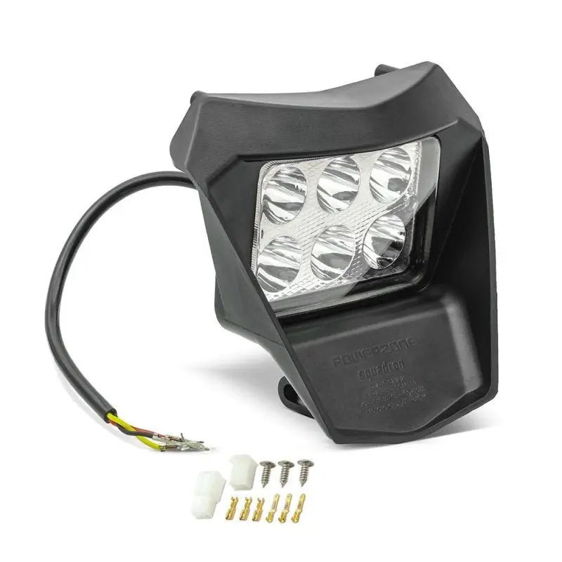 Projecteur LED moto + plaque pour Enduro XDure BK2 carenage Universel wit Le Pratique du Motard