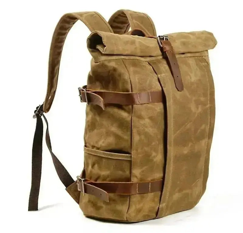 Sac à dos moto Vintage Imperméable - Retro brun - Le Pratique du Motard