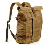 Sac à dos moto Vintage Imperméable - Retro brun - Le Pratique du Motard