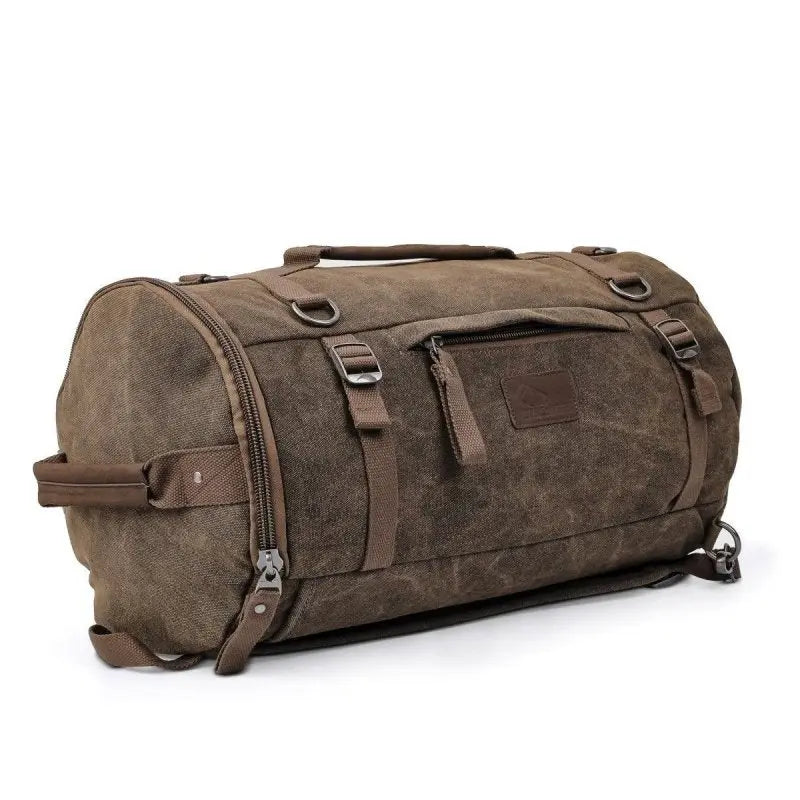 Set: Sac à dos moto Canvas RG8 Sacoche moto Vintage 20Ltr Retro marron + Sacoche de selle Moto arrière Vintage 25L Canvas Sac à dos Rouleau Le Pratique du Motard
